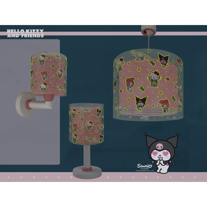 Dalber 41251 - LED børnelampe HELLO KITTY&FRIENDS 1xG4/4W/230V lyserød