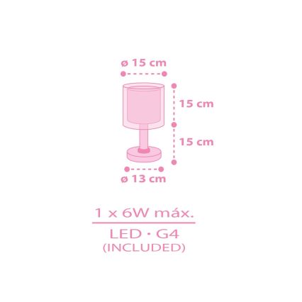 Dalber 41251 - LED børnelampe HELLO KITTY&FRIENDS 1xG4/4W/230V lyserød