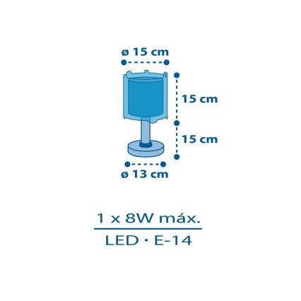 Dalber 41341N - LED-børnelampe PLANETS 1xG4/4W/230V, blå