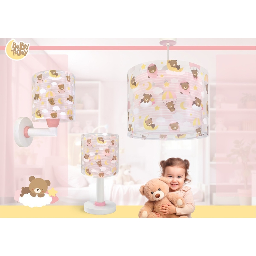 Dalber 41572S - Børnelampe BABY TEDDY 1xE27/15W/230V lyserød