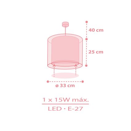 Dalber 41572S - Børnelampe BABY TEDDY 1xE27/15W/230V lyserød