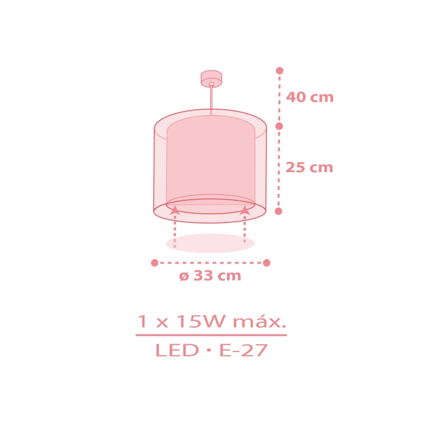 Dalber 41572S - Børnelampe BABY TEDDY 1xE27/15W/230V lyserød