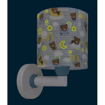 Dalber 41579T - Børnevæglampe BABY TEDDY 1xE27/15W/230V blå