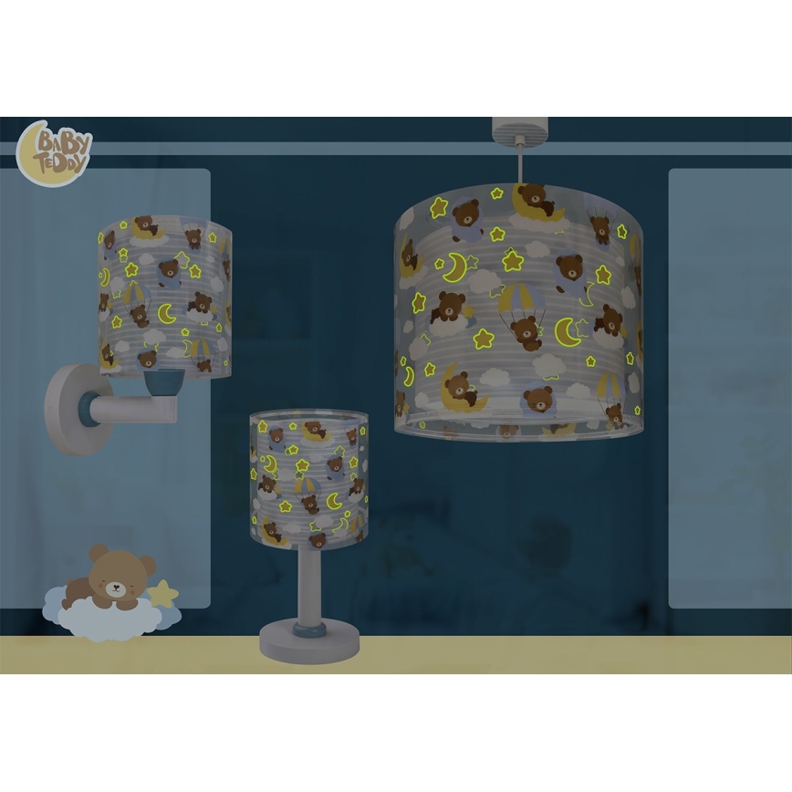 Dalber 41579T - Børnevæglampe BABY TEDDY 1xE27/15W/230V blå