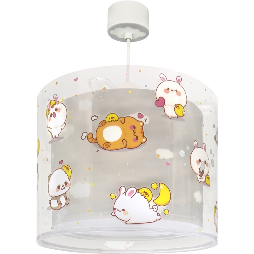 Dalber 41762E - Loftlampe til børn KAWAII FRIENDS 1xE27/15W/230V grå