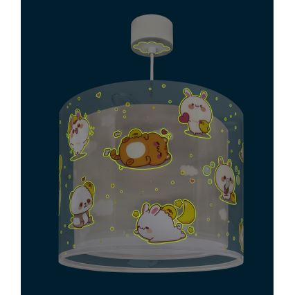 Dalber 41762E - Loftlampe til børn KAWAII FRIENDS 1xE27/15W/230V grå