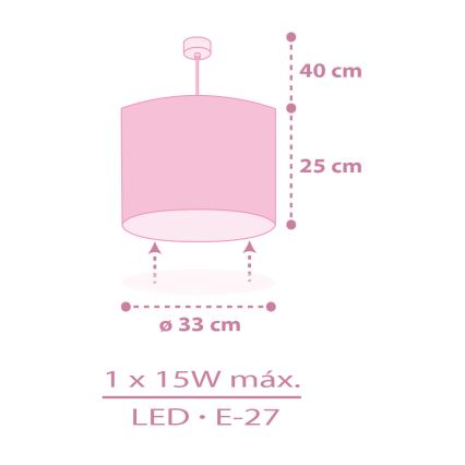 Dalber 42492 - Pendel til børn FAIRY DREAMS 1xE27/15W/230V