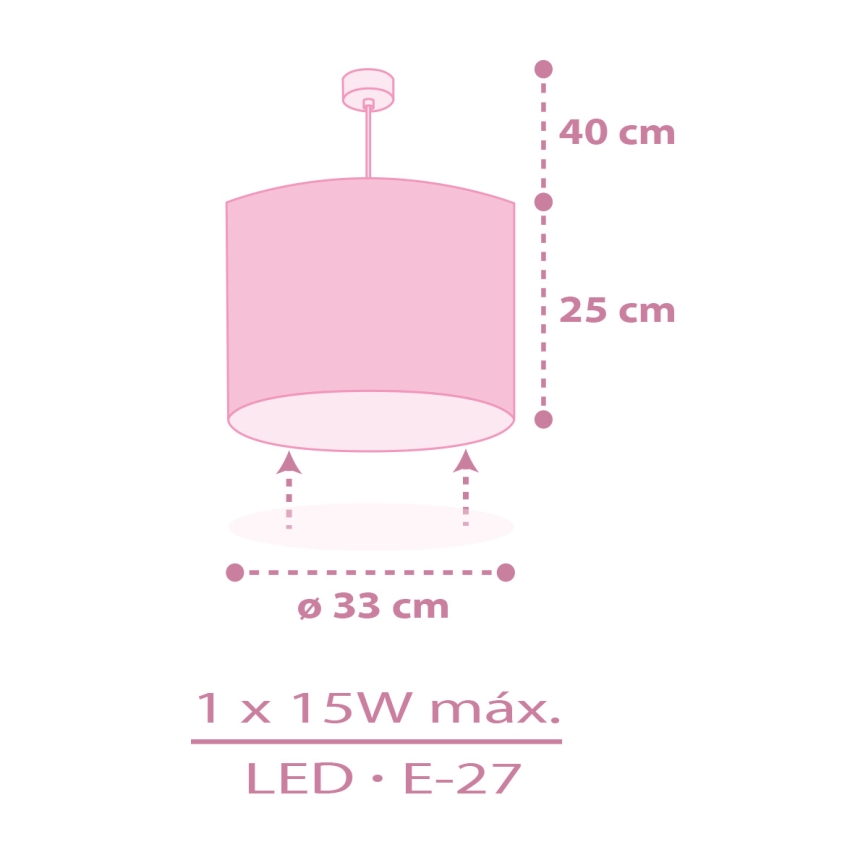 Dalber 42492 - Pendel til børn FAIRY DREAMS 1xE27/15W/230V