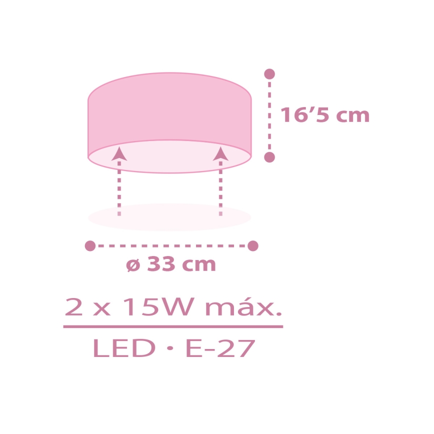 Dalber 42496 - Loftlampe til børn FAIRY DREAMS 2xE27/15W/230V