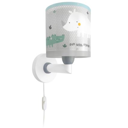Dalber 60629 - Børnevæglampe RHICO AND CROCO 1xE27/15W/230V