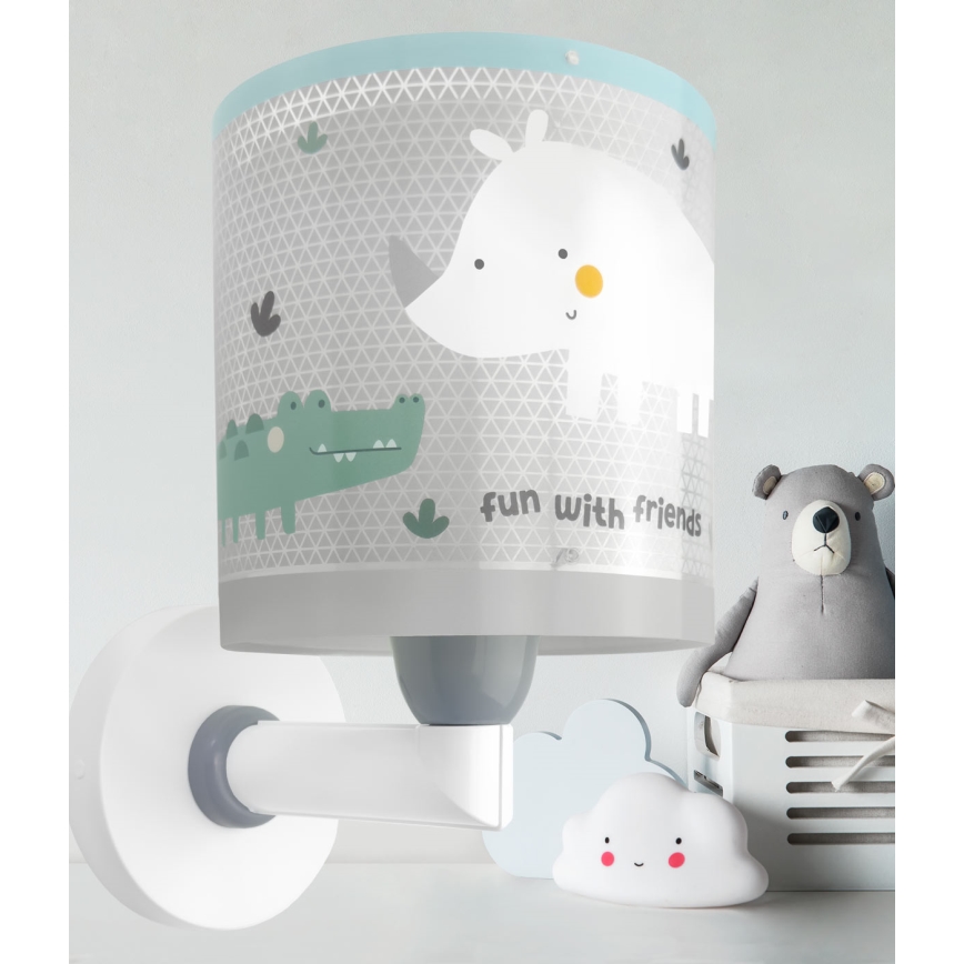 Dalber 60629 - Børnevæglampe RHICO AND CROCO 1xE27/15W/230V