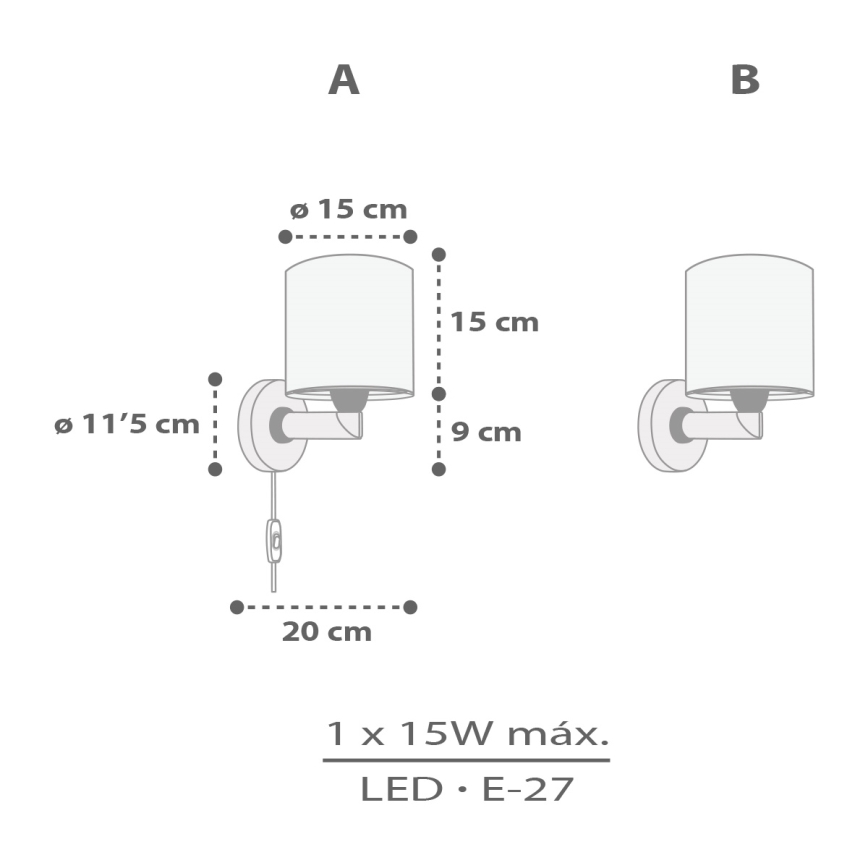 Dalber 60629 - Væglampe til børn RHICO AND CROCO 1xE27/15W/230V