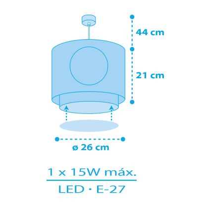 Dalber 60652 - Pendel til børn PIRAT ISLAND 1xE27/15W/230V