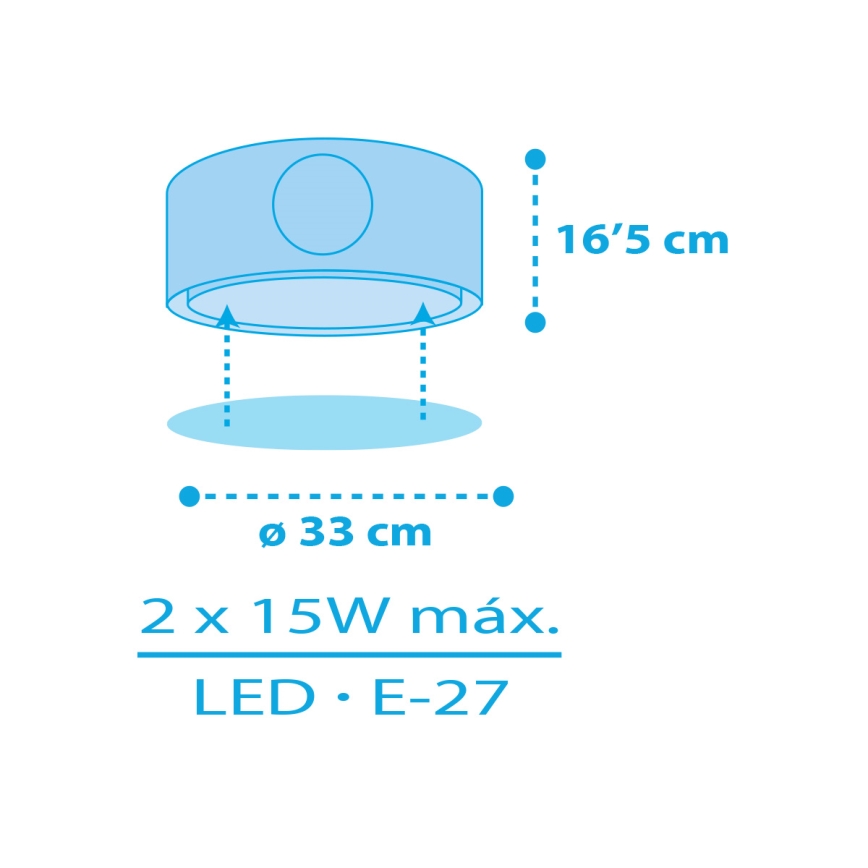 Dalber 60656 - Loftlampe til børn PIRAT ISLAND 2xE27/15W/230V