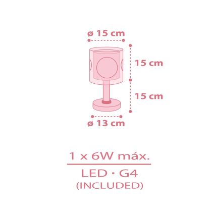 Dalber 60911 - LED Børnelampe PRINCESS DANCE 1xG4/4W/230V lyserød