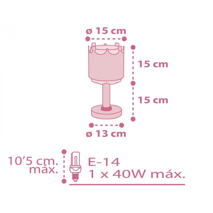 Dalber 61101 - Børnelampe LITTLE QUEEN 1xE14/40W/230V