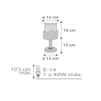 Dalber 61151H - Børnelampe BUNNY 1xE14/40W/230V grøn