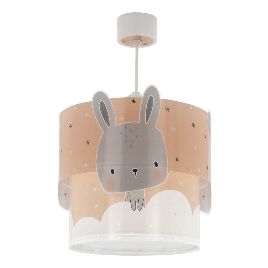 Dalber 61152S - Pendel til børn BUNNY 1xE27/60W/230V orange