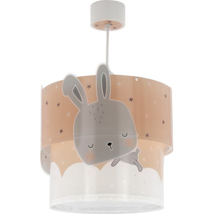 Dalber 61152S - Pendel til børn BUNNY 1xE27/60W/230V orange