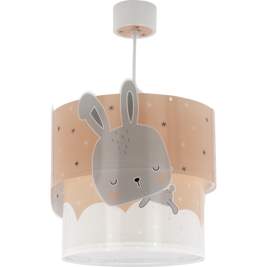 Dalber 61152S - Pendel til børn BUNNY 1xE27/60W/230V orange