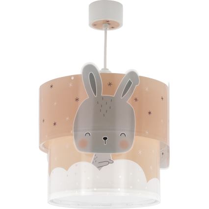 Dalber 61152S - Pendel til børn BUNNY 1xE27/60W/230V orange