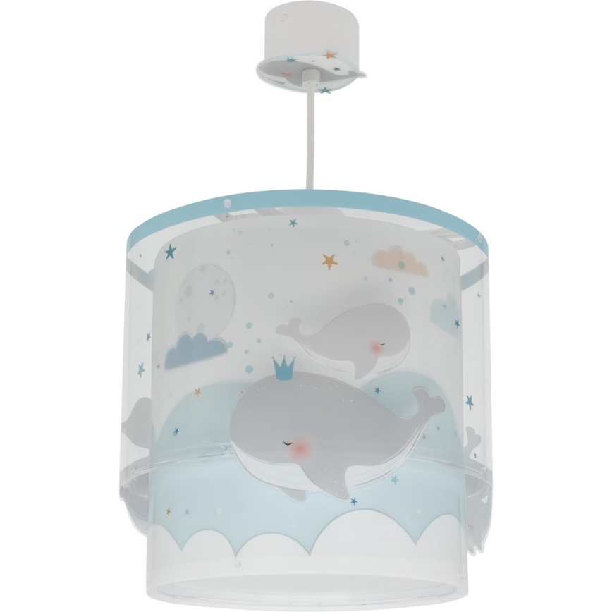 Dalber 61172T - Pendel til børn WHALE DREAMS 1xE27/15W/230V blå