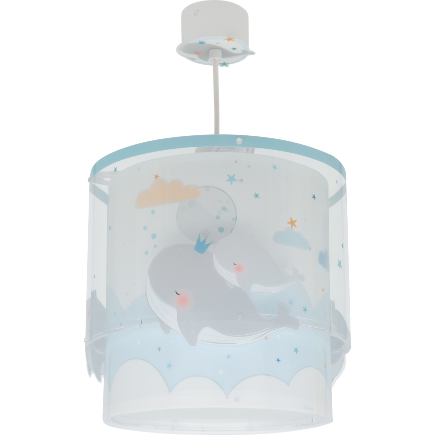 Dalber 61172T - Pendel til børn WHALE DREAMS 1xE27/15W/230V blå