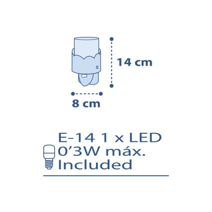 Dalber 61235T - LED vågelampe MOON 1xE14/0,3W/230V