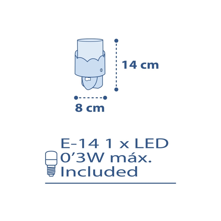Dalber 61235T - LED vågelampe MOON 1xE14/0,3W/230V