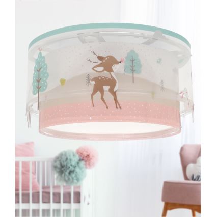 Dalber 61276 - Loftlampe til børn LOVING DEER 2xE27/15W/230V