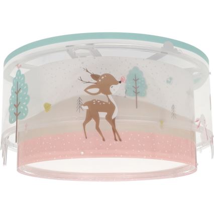 Dalber 61276 - Loftlampe til børn LOVING DEER 2xE27/15W/230V