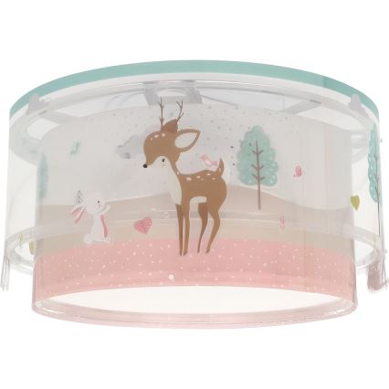 Dalber 61276 - Loftlampe til børn LOVING DEER 2xE27/15W/230V