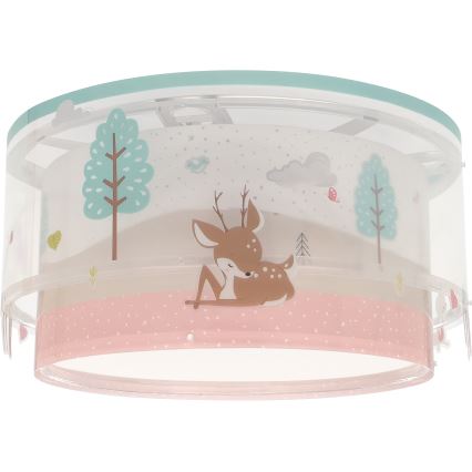 Dalber 61276 - Loftlampe til børn LOVING DEER 2xE27/15W/230V