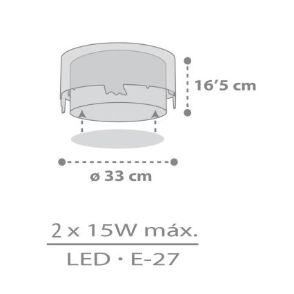 Dalber 61276 - Loftlampe til børn LOVING DEER 2xE27/15W/230V