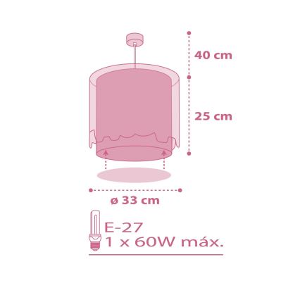 Dalber 61332S - Pendel til børn LITTLE ELEFANT 1xE27/60W/230V