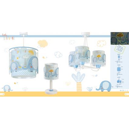 Dalber 61332T - Pendel til børn LITTLE ELEFANT 1xE27/60W/230V