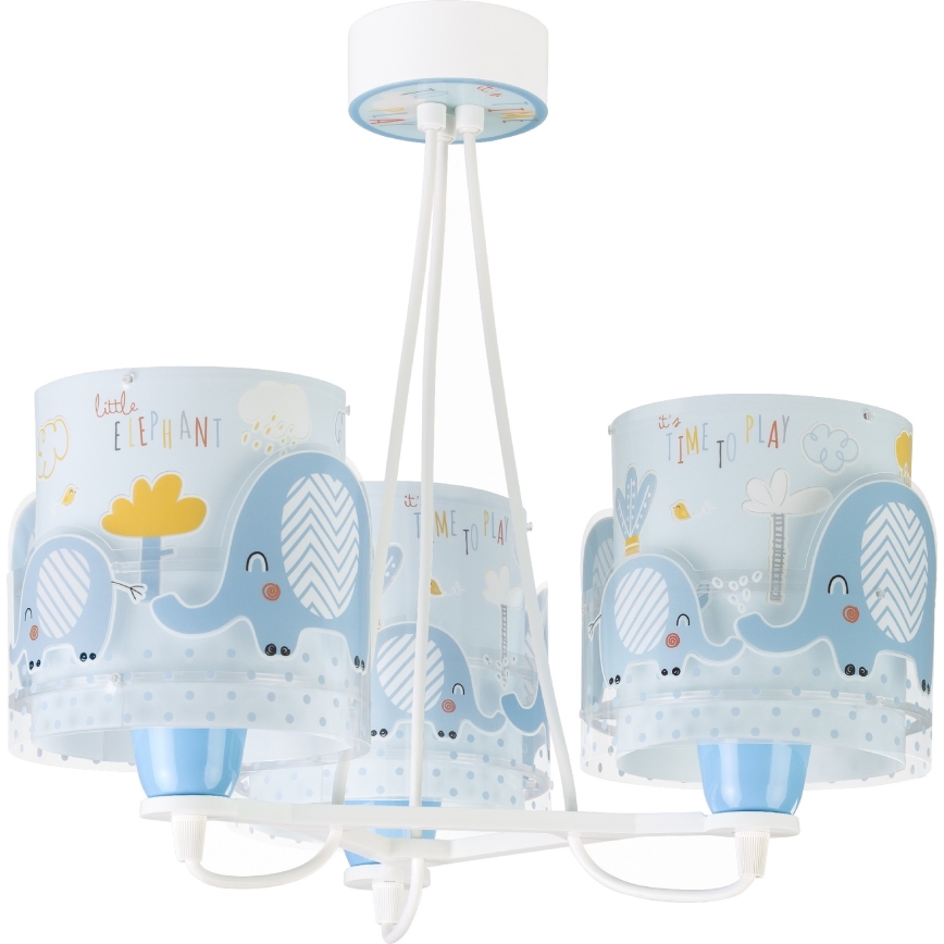 Dalber 61337T - Lysekrone for børn LITTLE ELEFANT 3xE27/60W/230V