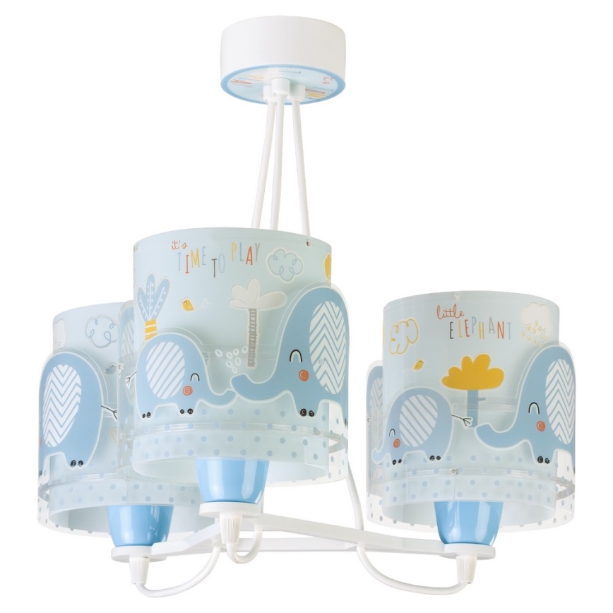 Dalber 61337T - Lysekrone for børn LITTLE ELEFANT 3xE27/60W/230V