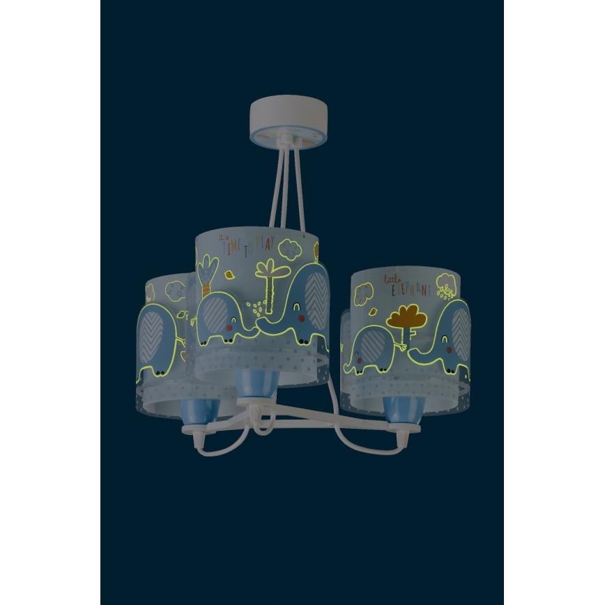 Dalber 61337T - Lysekrone for børn LITTLE ELEFANT 3xE27/60W/230V