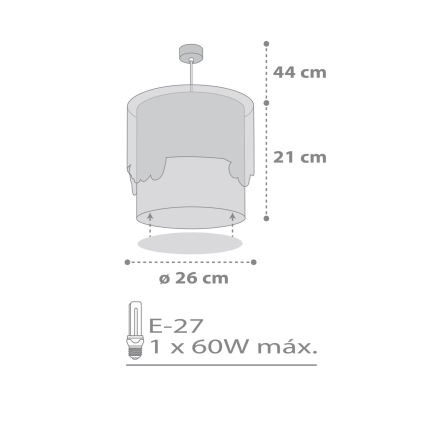 Dalber 61682 - Lysekrone for børn BABY TRAVEL 1xE27/60W/230V