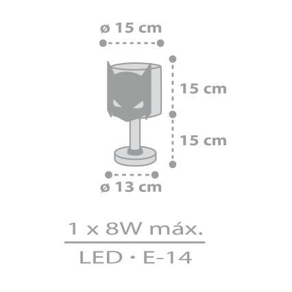 Dalber 61801 - Børnelampe DARK HERO 1xE14/8W/230V