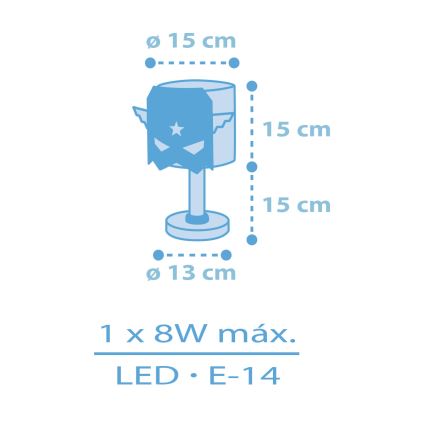 Dalber 61811 - Børnelampe BLÅ HERO 1xE14/8W/230V