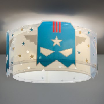 Dalber 61816 - Loftlampe til børn BLÅ HERO 2xE27/15W/230V