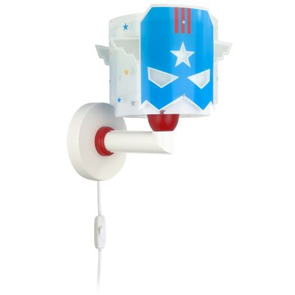 Dalber 61819 - Væglampe til børn BLÅ HERO 1xE27/15W/230V