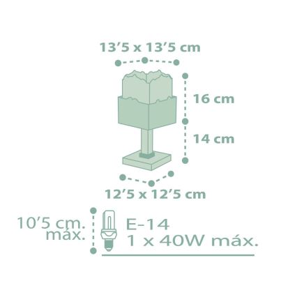 Dalber 63161H - Børnelampe PANDA 1xE14/40W/230V grøn