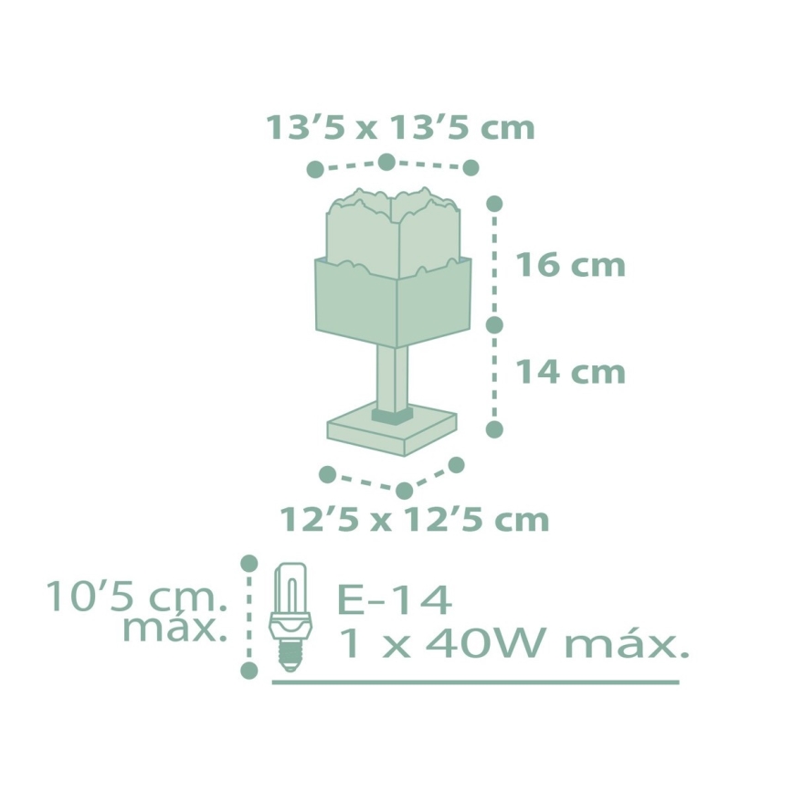 Dalber 63161H - Børnelampe PANDA 1xE14/40W/230V grøn