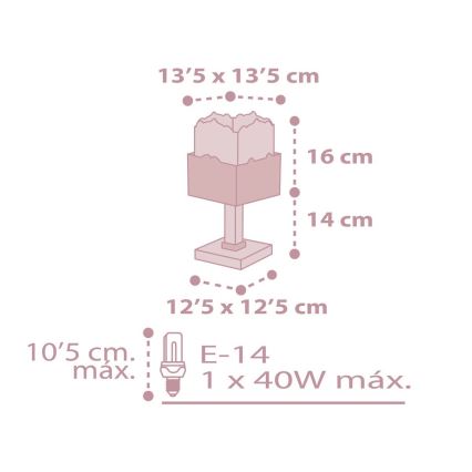 Dalber 63161S - Børnelampe PANDA 1xE14/40W/230V lyserød