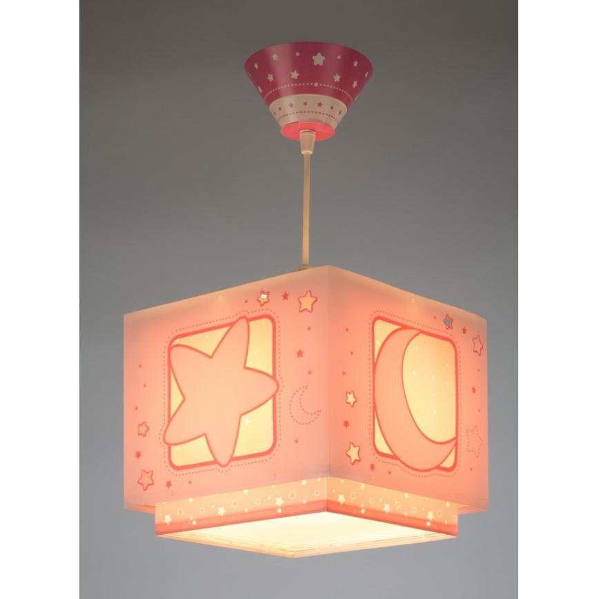 Dalber 63232S - Pendel til børn MOON LIGHT 1xE27/60W/230V