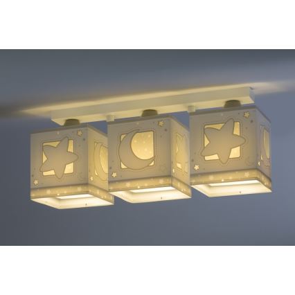 Dalber 63233NE - Loftlampe til børn MOONLIGHT 3xE27/60W/230V