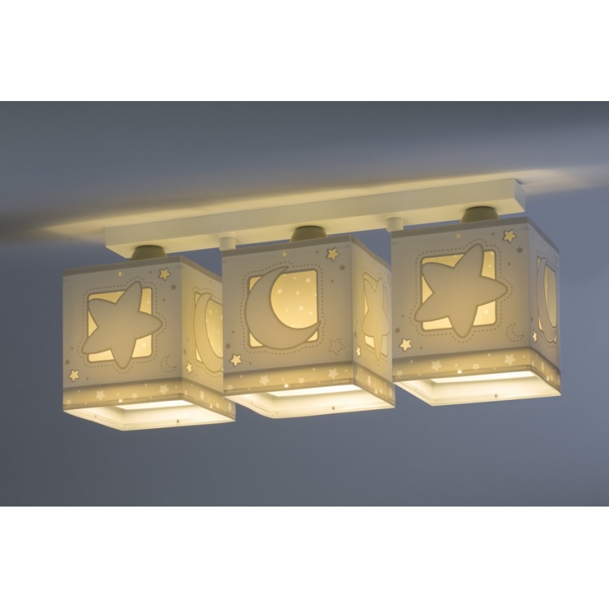 Dalber 63233NE - Loftlampe til børn MOONLIGHT 3xE27/60W/230V